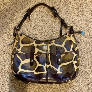 Doomed & Bourke leather purse Giraffe print.